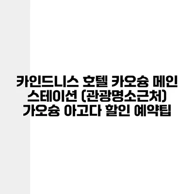카인드니스 호텔 카오슝 메인 스테이션 (관광명소근처) 가오슝 아고다 할인 예약팁