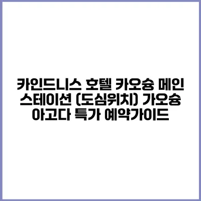 카인드니스 호텔 카오슝 메인 스테이션 (도심위치) 가오슝 아고다 특가 예약가이드