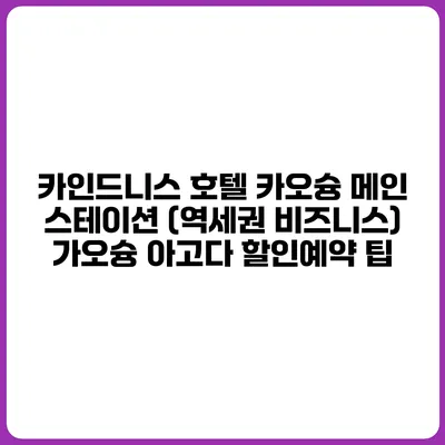 카인드니스 호텔 카오슝 메인 스테이션 (역세권 비즈니스) 가오슝 아고다 할인예약 팁