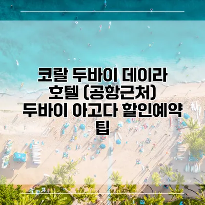코랄 두바이 데이라 호텔 (공항근처) 두바이 아고다 할인예약 팁