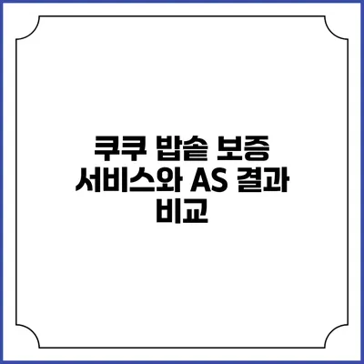쿠쿠 밥솥 보증 서비스와 A/S 결과 비교