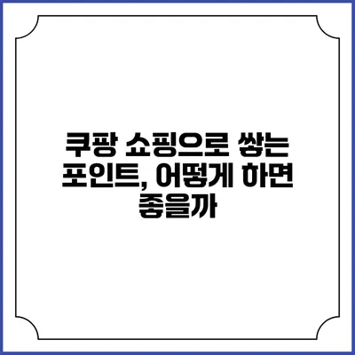 쿠팡 쇼핑으로 쌓는 포인트, 어떻게 하면 좋을까?