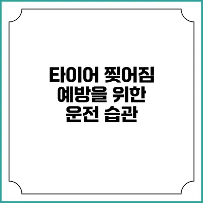타이어 찢어짐 예방을 위한 운전 습관