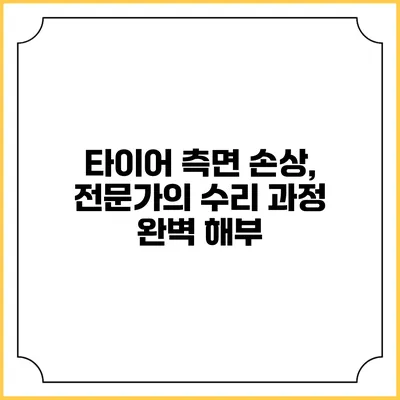 타이어 측면 손상, 전문가의 수리 과정 완벽 해부