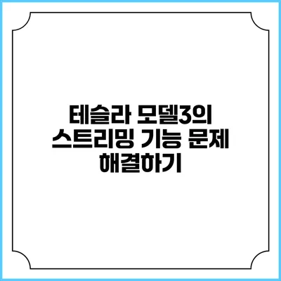 테슬라 모델3의 스트리밍 기능 문제 해결하기