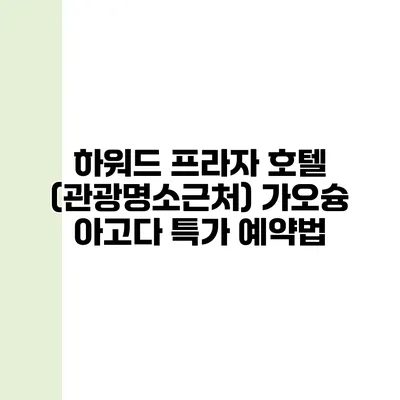 하워드 프라자 호텔 (관광명소근처) 가오슝 아고다 특가 예약법