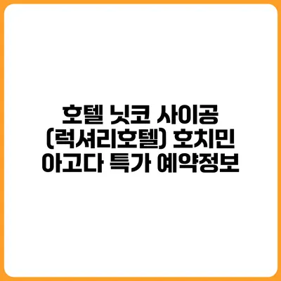 호텔 닛코 사이공 (럭셔리호텔) 호치민 아고다 특가 예약정보