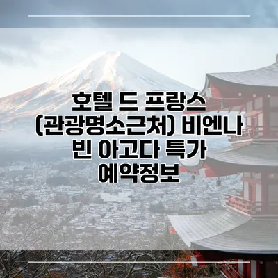 호텔 드 프랑스 (관광명소근처) 비엔나 빈 아고다 특가 예약정보