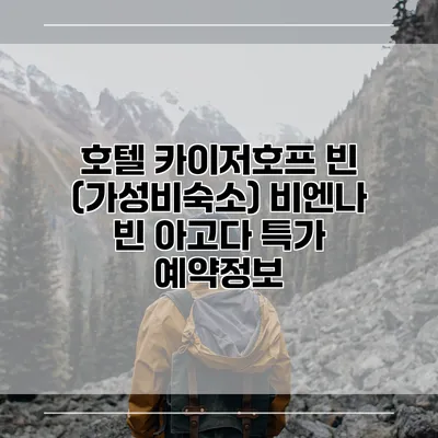 호텔 카이저호프 빈 (가성비숙소) 비엔나 빈 아고다 특가 예약정보